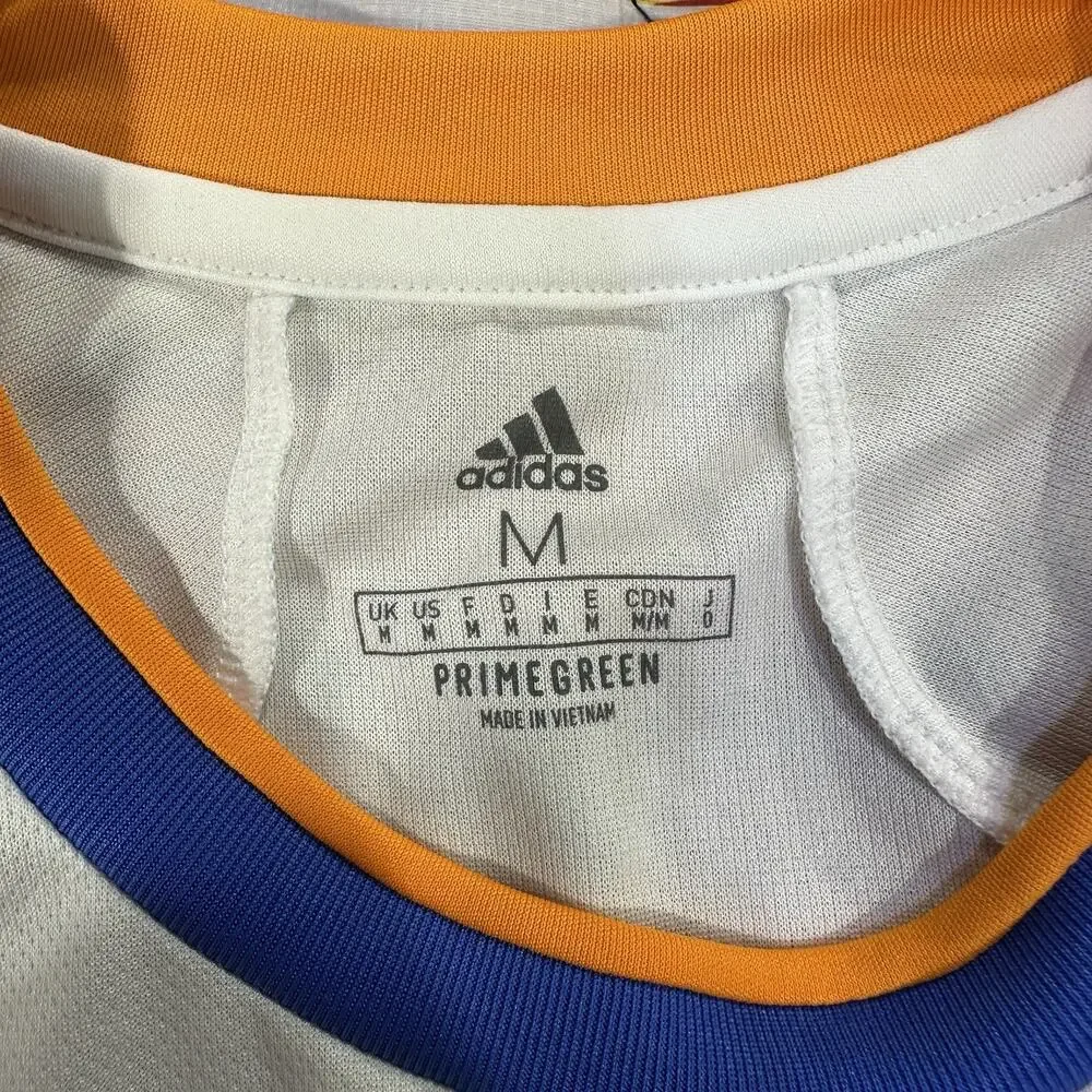 Real Madrid 21/22 Home Jersey White Blue Orange Men's Sz Medium adidas GQ1359